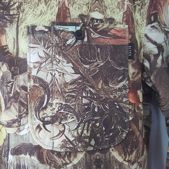 BLVCK SCVLE Men's M Button-Down Black Scale Brown - Picture 7 of 8